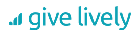 A teal blue combination mark graphic logo for give lively with an icon on left and the word give lively on the right.